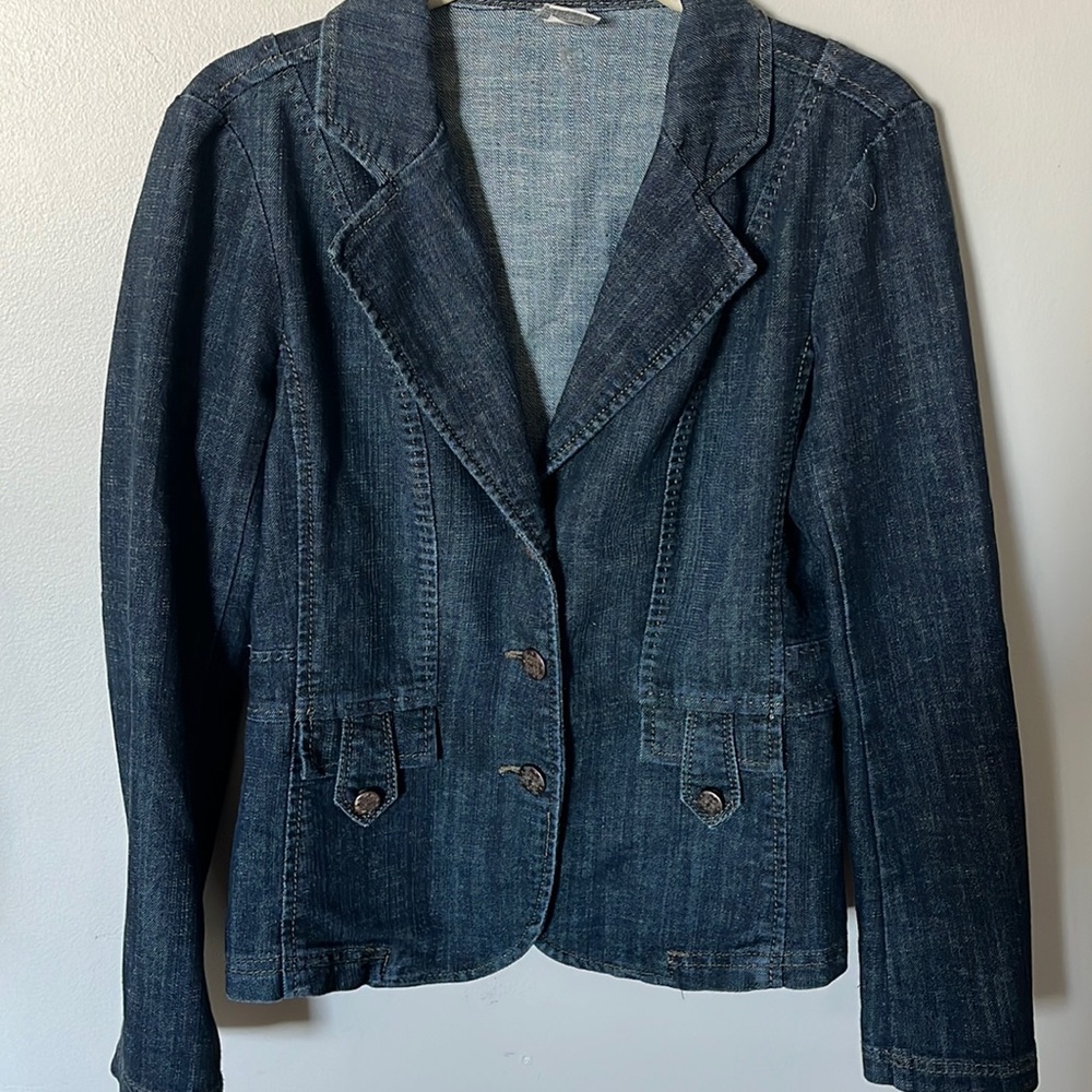 Cache Dark Blue Denim Jean Jacket S